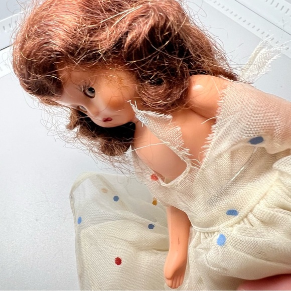 Vintage Storybook Dolls Sleepy Eyes Porcelain With Stands 5” - Picture 5 of 14